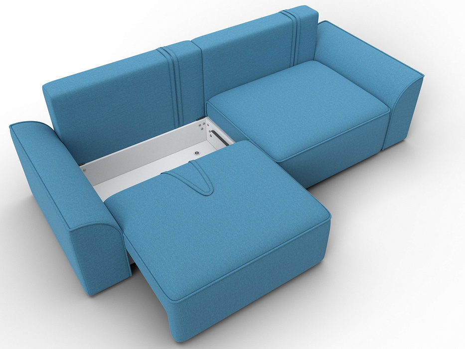 Диван прямой Лига-048 НПБ (амур 10 голубой)