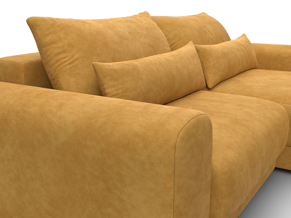 Диван угловой Лига-056 НПБ угол универсальный (brut 10 желтый)