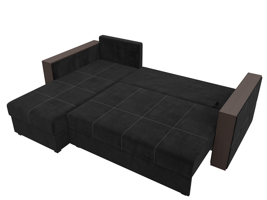 Диван угловой Валенсия Лайт левый угол (seven 35 черный)