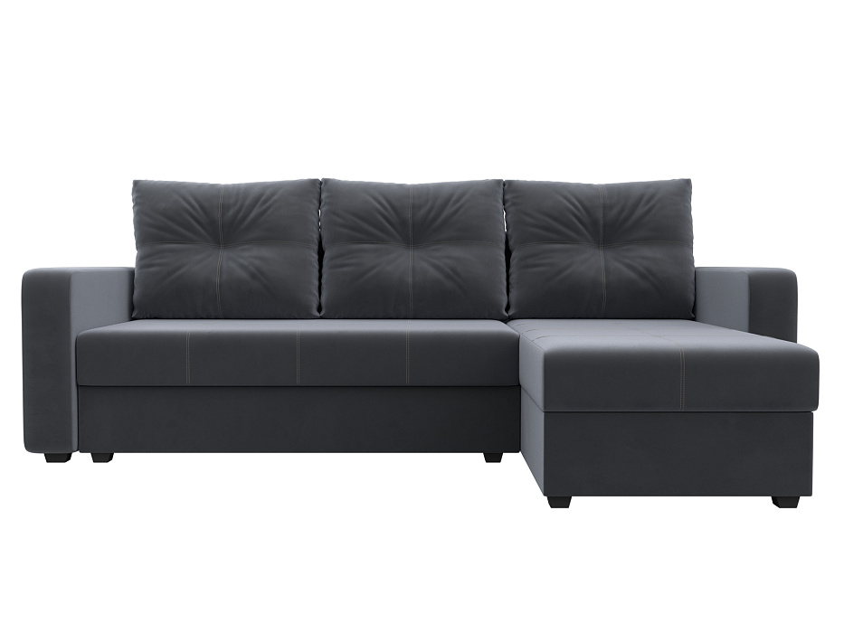 Диван угловой Ливерпуль Лайт правый угол (seven 17 серый)