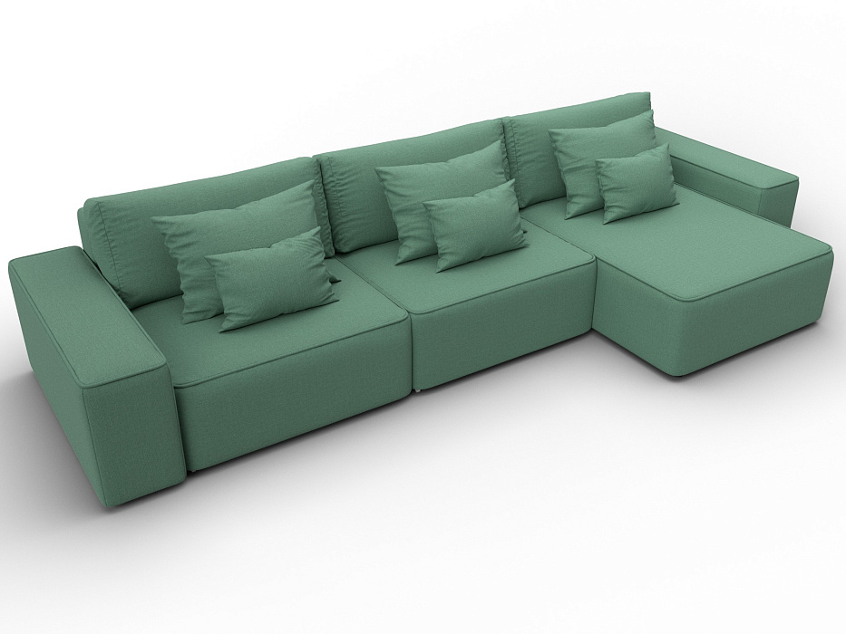 Диван угловой Лига-074 угол универсальный (амур 11 зеленый)