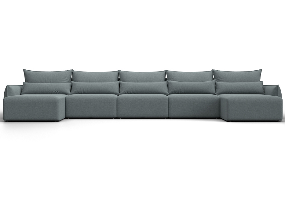 Диван П-образный Лига-051 НПБ МегаЛонг (амур 07 серый)