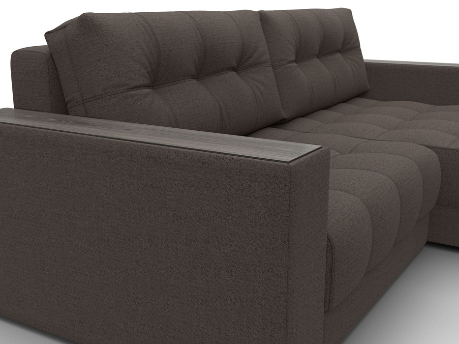 Диван угловой с декором Лига-049 НПБ (амур 05 коричневый)