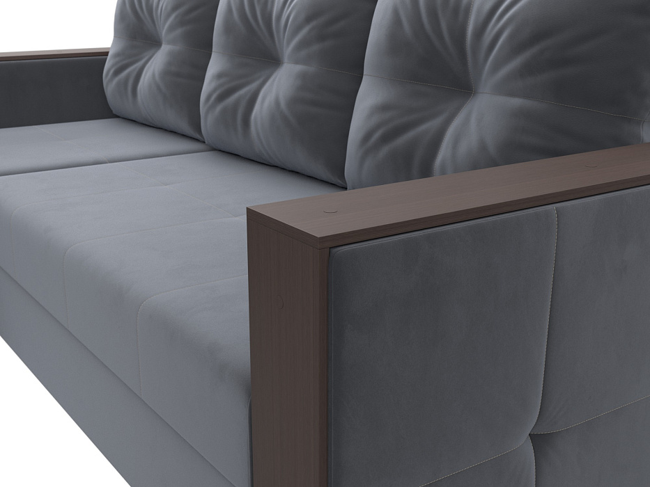 Диван угловой Валенсия Лайт левый угол (seven 17 серый)