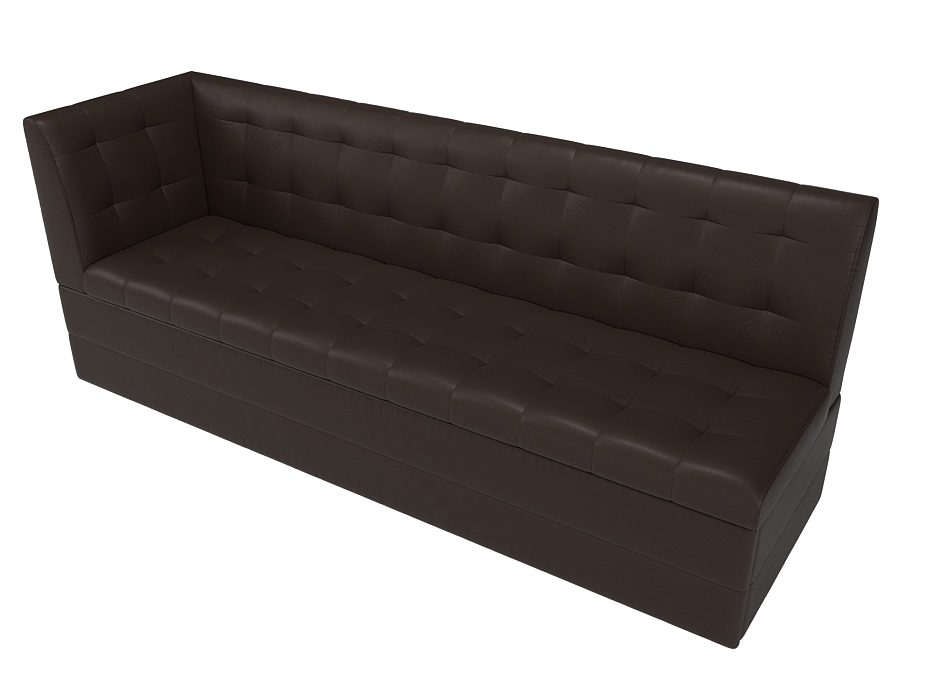 Диван кухонный прямой Бриз с углом слева (коричневый)