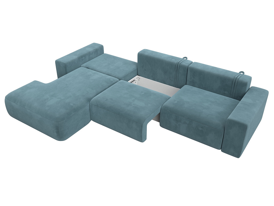 Диван угловой Лига-036 НПБ Классик Лонг левый угол (seven 113 бирюзовый)