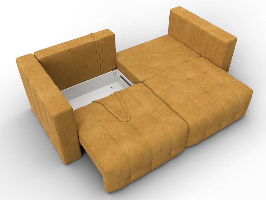 Диван прямой Лига-052 НПБ (brut 10 желтый)