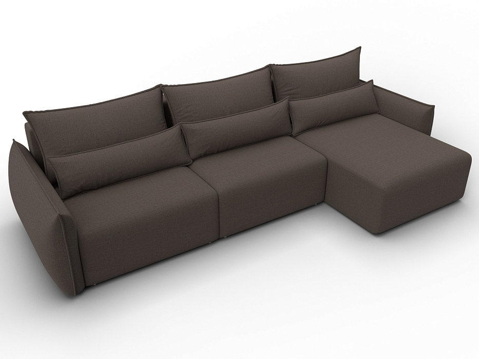 Диван угловой Лига-051 НПБ Лонг угол универсальный (амур 05 коричневый)