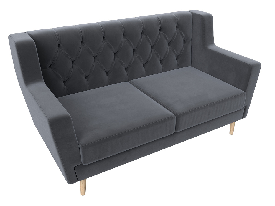 Диван кухонный прямой Брайтон 2 Люкс (seven 17 серый)