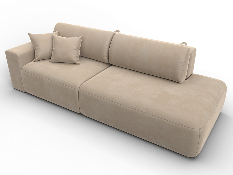 Диван прямой Лига-036 НПБ Модерн подлокотник слева (seven 729 бежевый)