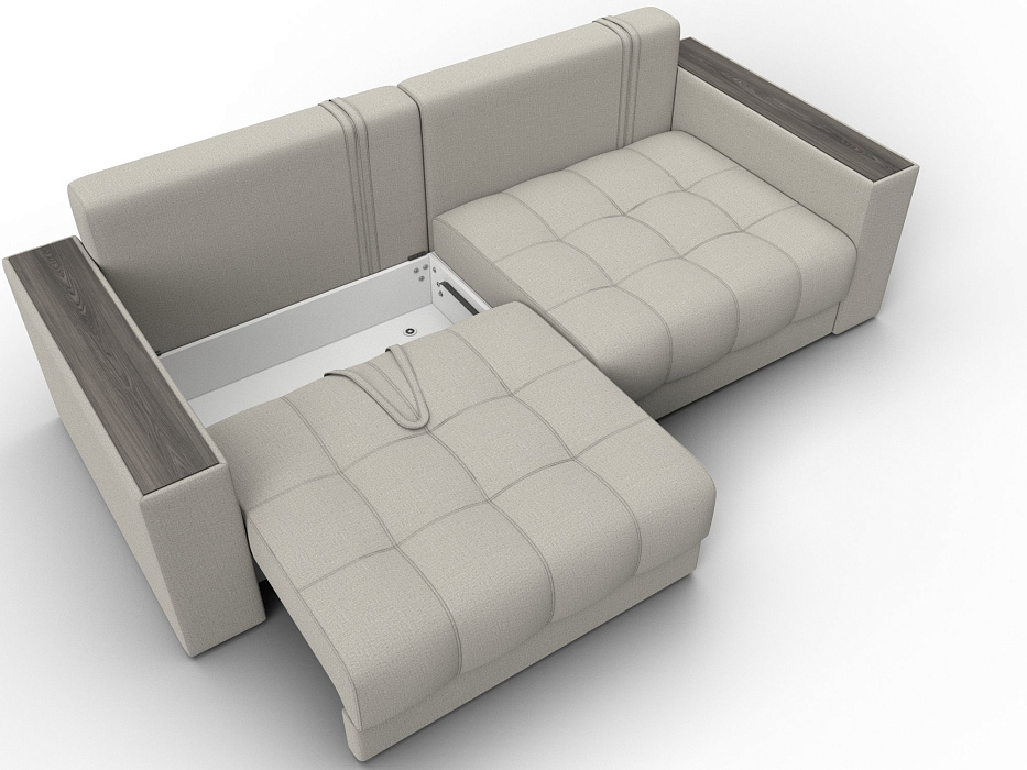 Диван прямой с декором Лига-049 НПБ (амур 02 бежевый)