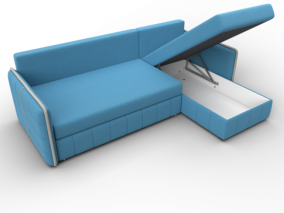 Диван угловой Лига-078 угол универсальный (амур 10 голубой;амур 02 бежевый)