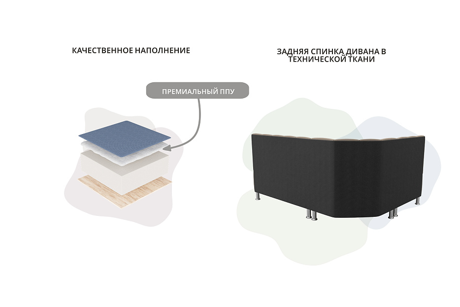 Диван кухонный угловой Кантри левый угол (seven 729 бежевый)