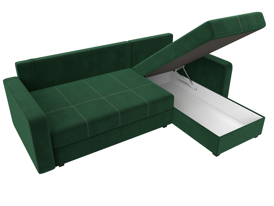 Диван угловой Ливерпуль Лайт правый угол (seven 626 зеленый)