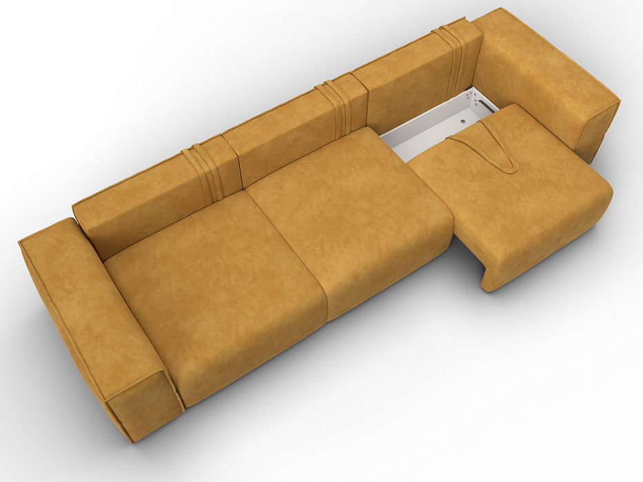 Диван прямой Лига-058 НПБ Лонг (brut 10 желтый)