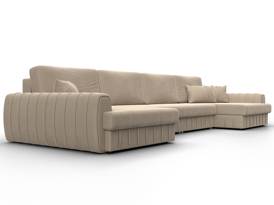 Диван П-образный Лига-057 НПБ Лонг (seven 729 бежевый)