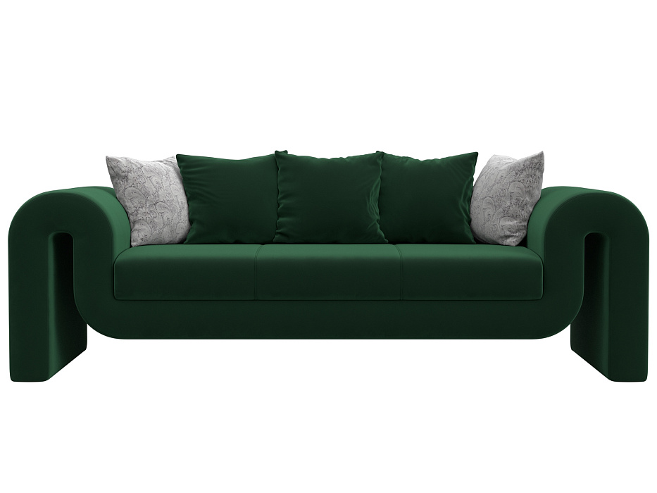 Диван прямой Волна (seven 626 зеленый;seven 17 серый)