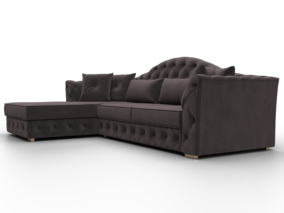Диван угловой Артис левый угол (seven 727 коричневый)