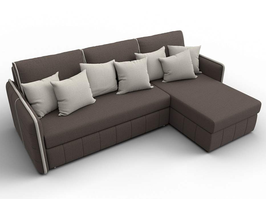 Диван угловой Лига-078 угол универсальный (амур 05 коричневый;амур 02 бежевый)