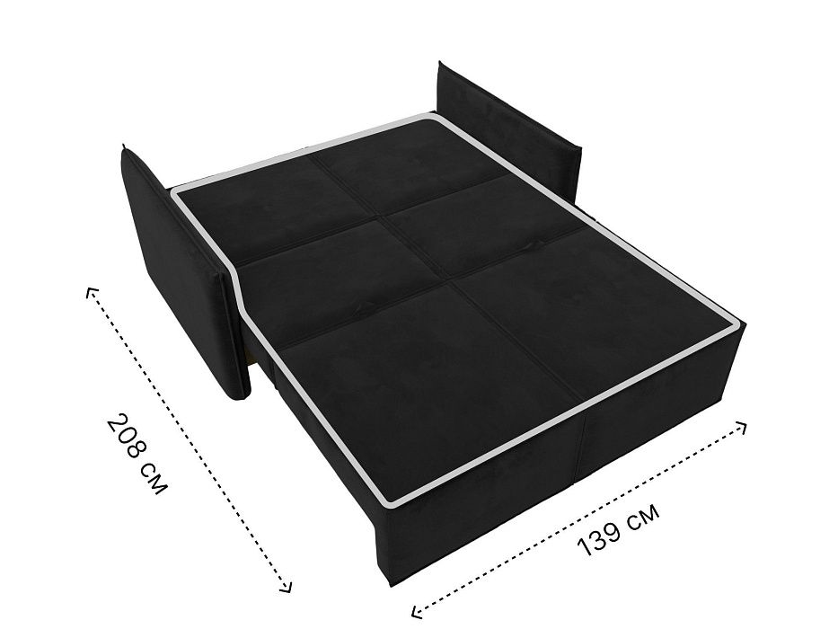 Диван прямой Либерти мини (seven 35 черный)