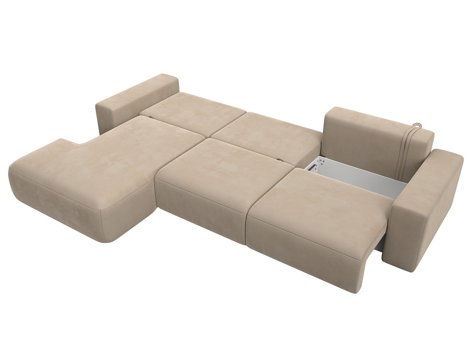 Диван угловой Лига-036 НПБ Классик Лонг левый угол (seven 729 бежевый)