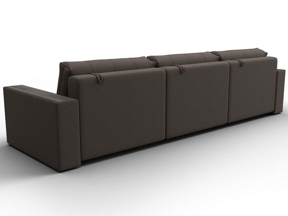 Диван прямой с декором Лига-049 НПБ Лонг (амур 05 коричневый)