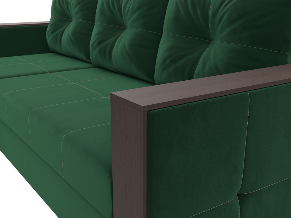 Диван угловой Валенсия Лайт левый угол (seven 626 зеленый)