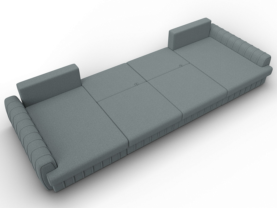 Диван П-образный Лига-057 НПБ Лонг (амур 07 серый)