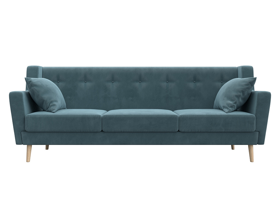 Диван кухонный прямой Брайтон 3 (seven 113 бирюзовый)