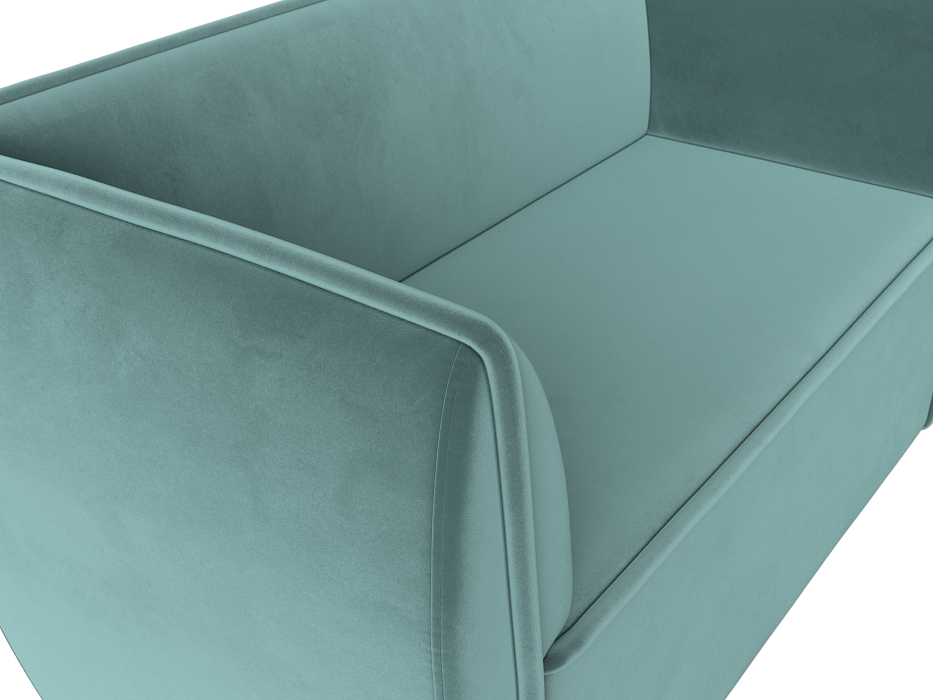 Диван кухонный прямой Бергамо 2-х местный (seven 113 бирюзовый)