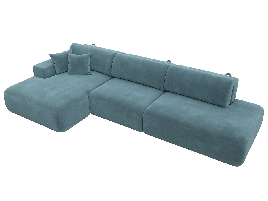 Диван угловой Лига-036 НПБ Модерн Лонг левый угол (seven 113 бирюзовый)