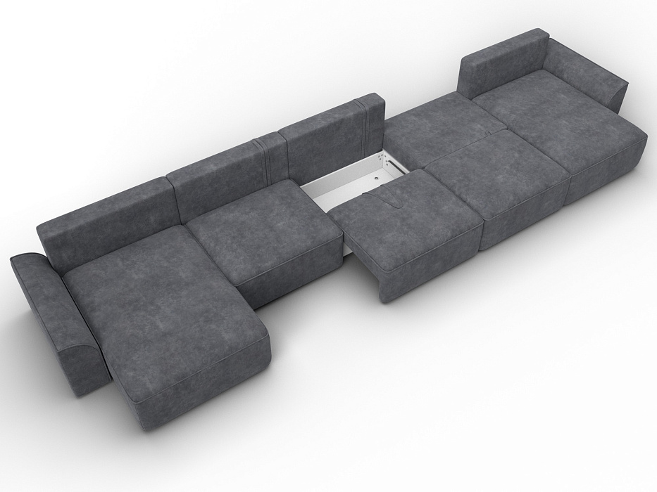 Диван П-образный Лига-048 НПБ МегаЛонг (brut 16 темно-серый)