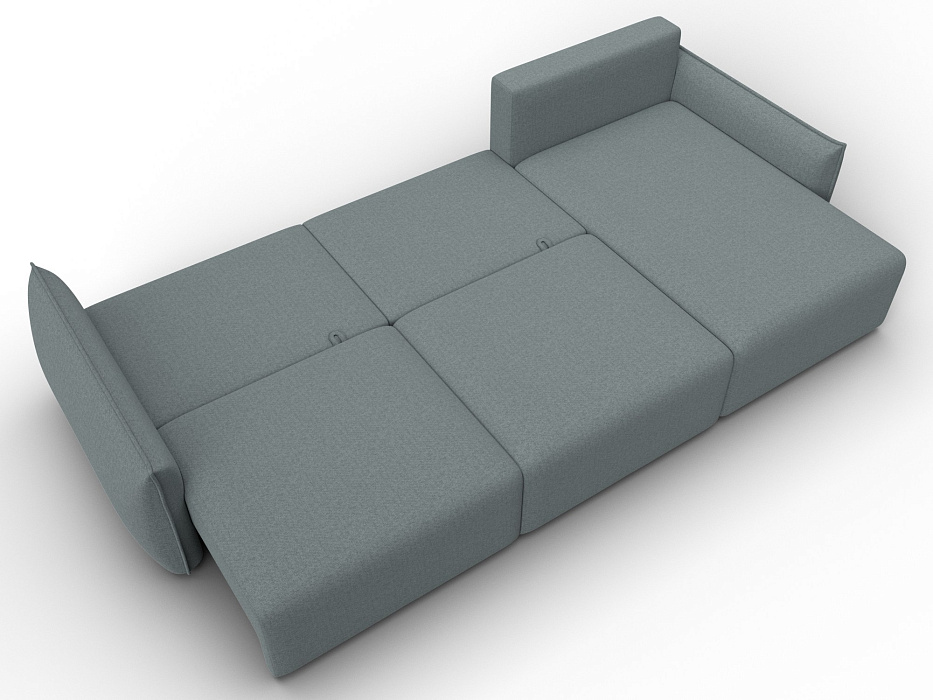 Диван угловой Лига-051 НПБ Лонг угол универсальный (амур 07 серый)