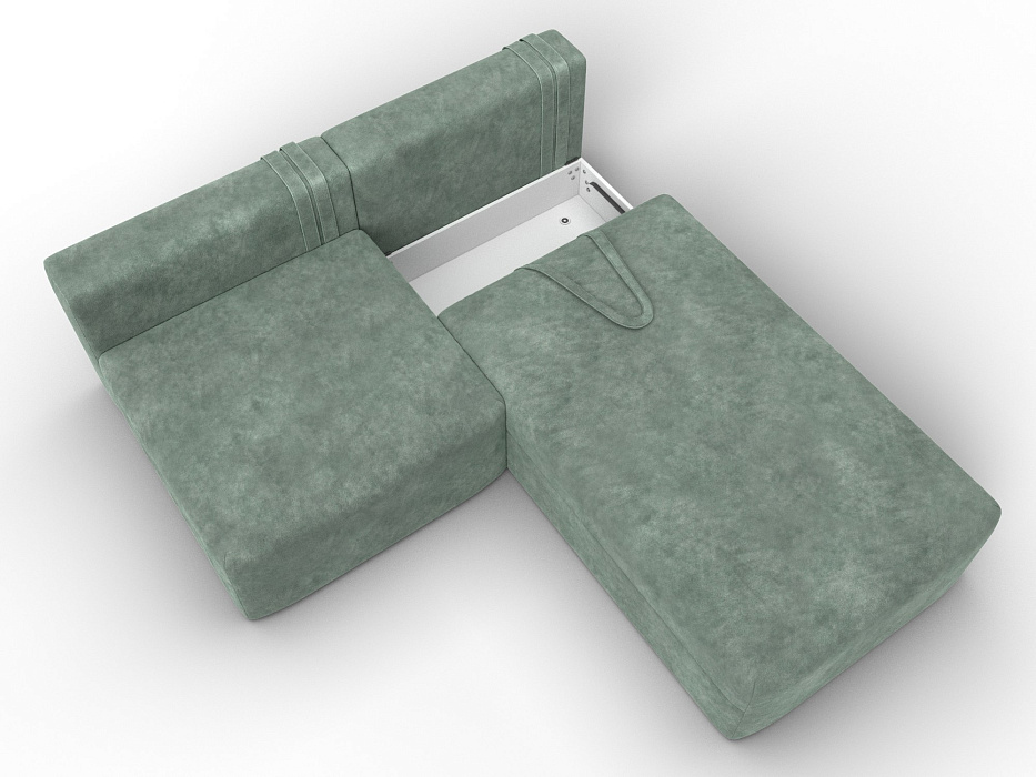 Диван угловой модульный Лига-060 НПБ угол универсальный (brut 08 зеленый)