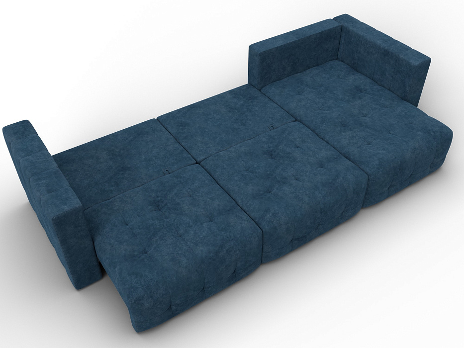 Диван угловой Лига-052 НПБ Лонг угол универсальный (brut 11 синий)