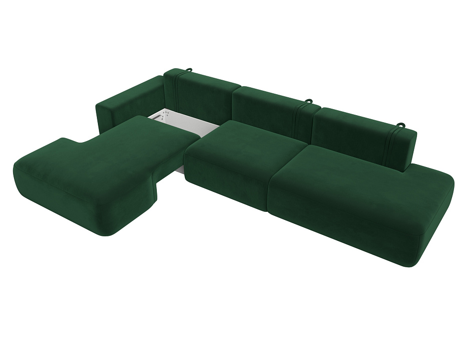 Диван угловой Лига-036 НПБ Модерн Лонг левый угол (seven 626 зеленый)