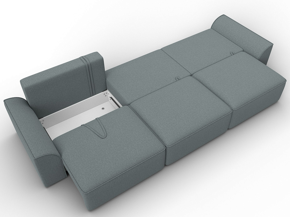 Диван прямой Лига-048 НПБ Лонг (амур 07 серый)