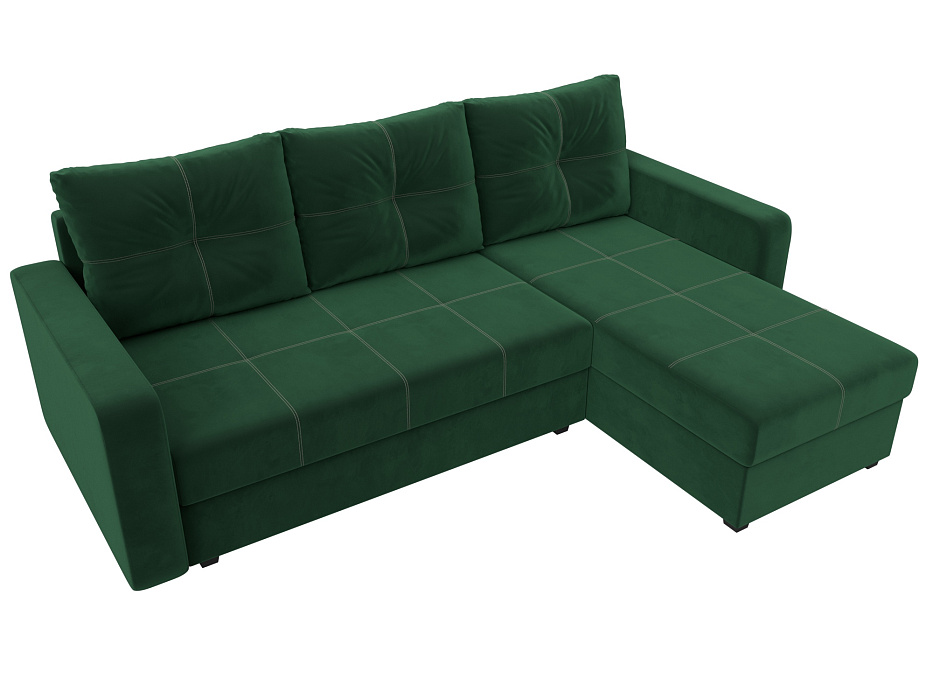 Диван угловой Ливерпуль Лайт правый угол (seven 626 зеленый)