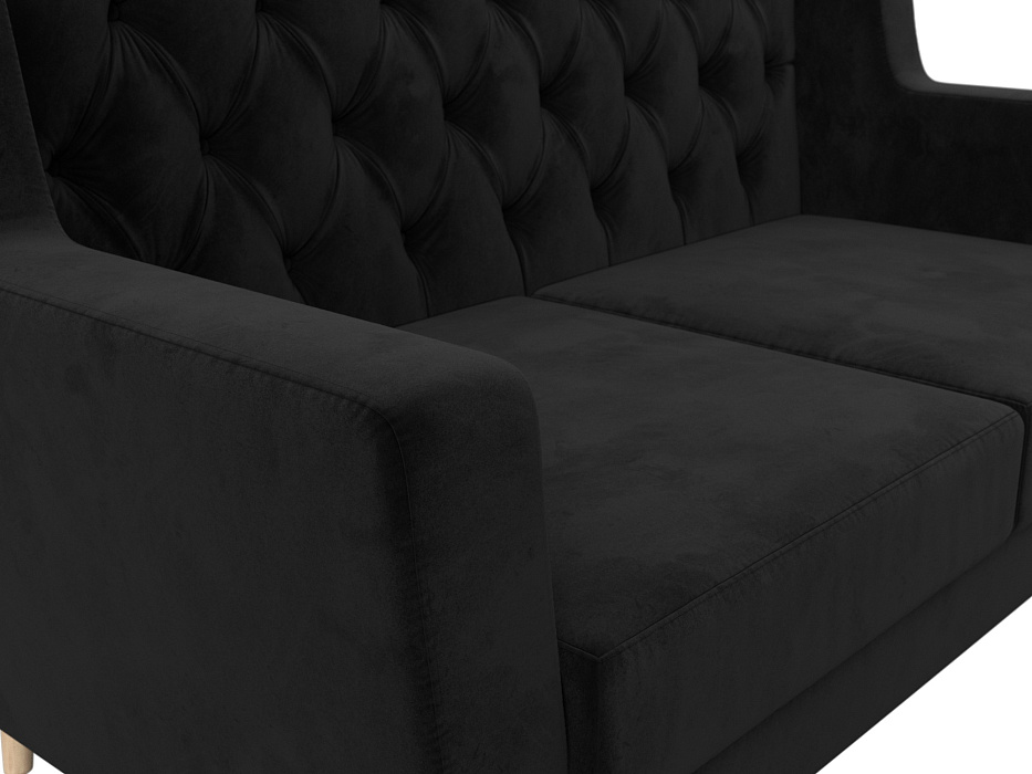 Диван кухонный прямой Брайтон 2 Люкс (seven 35 черный)