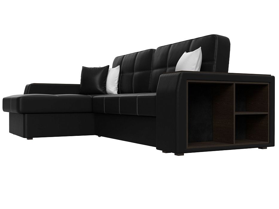 Диван угловой Брюссель левый угол (черный;белый)