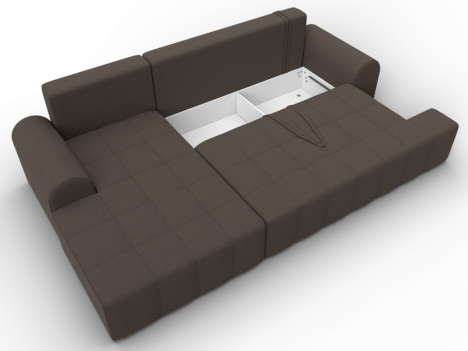 Диван угловой Лига-080 угол левый (амур 05 коричневый)