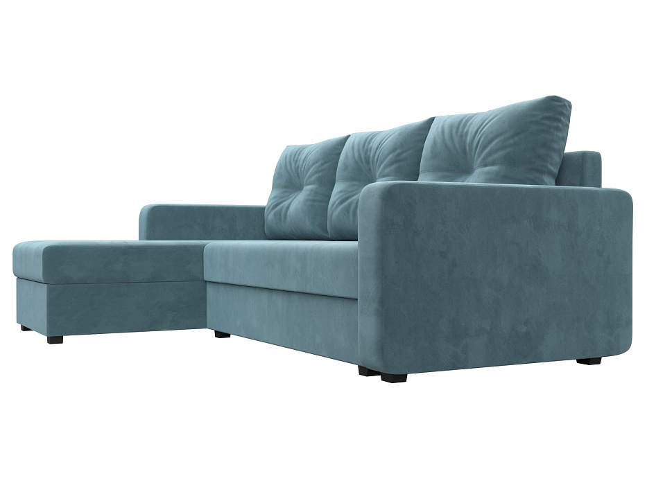 Диван угловой Ливерпуль Лайт левый угол (seven 113 бирюзовый)