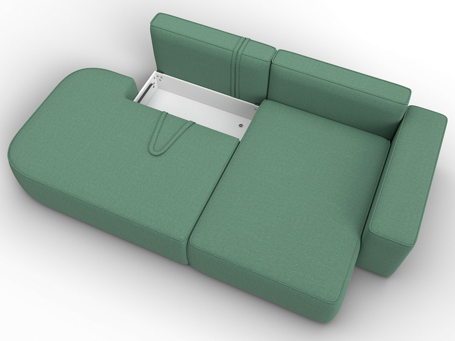 Диван угловой Лига-065 БП угол правый (амур 11 зеленый)