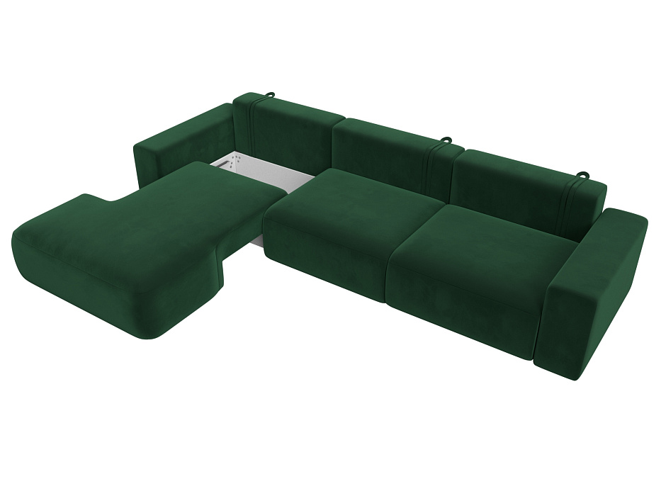 Диван угловой Лига-036 НПБ Классик Лонг левый угол (seven 626 зеленый)