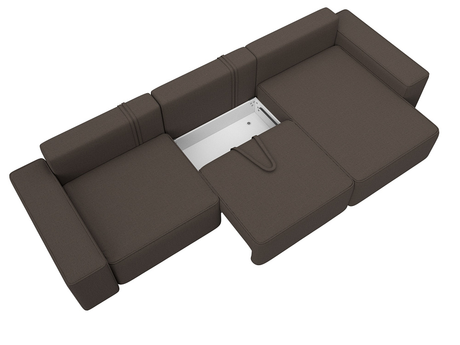 Диван угловой Лига-074 угол универсальный (амур 05 коричневый)