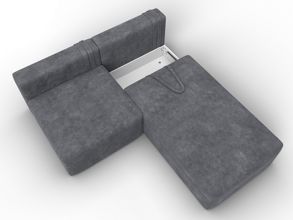 Диван угловой модульный Лига-060 НПБ угол универсальный (brut 16 темно-серый)