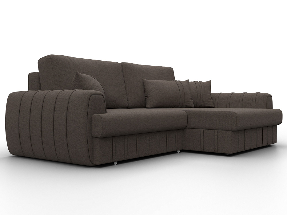 Диван угловой Лига-057 НПБ угол правый (амур 05 коричневый)