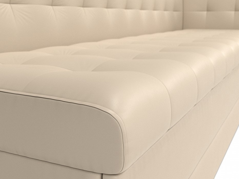 Диван кухонный прямой Бриз с углом справа (бежевый)