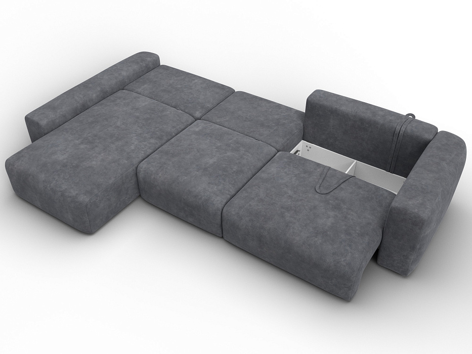 Диван угловой Лига-066 НПБ Лонг угол левый фото в интернет-магазине Лига Диванов