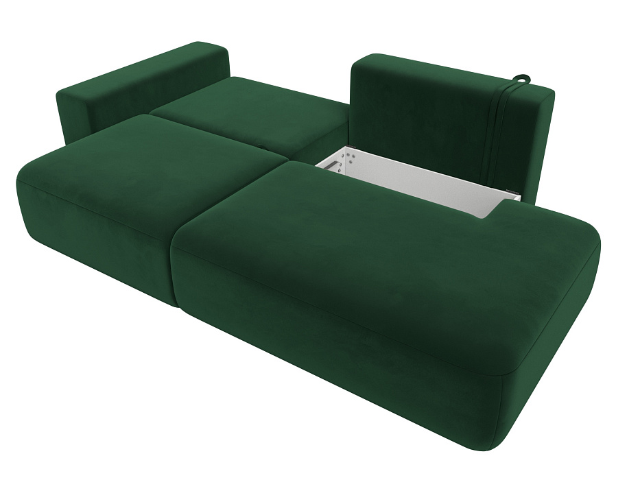 Диван прямой Лига-036 НПБ Модерн подлокотник слева (seven 626 зеленый)